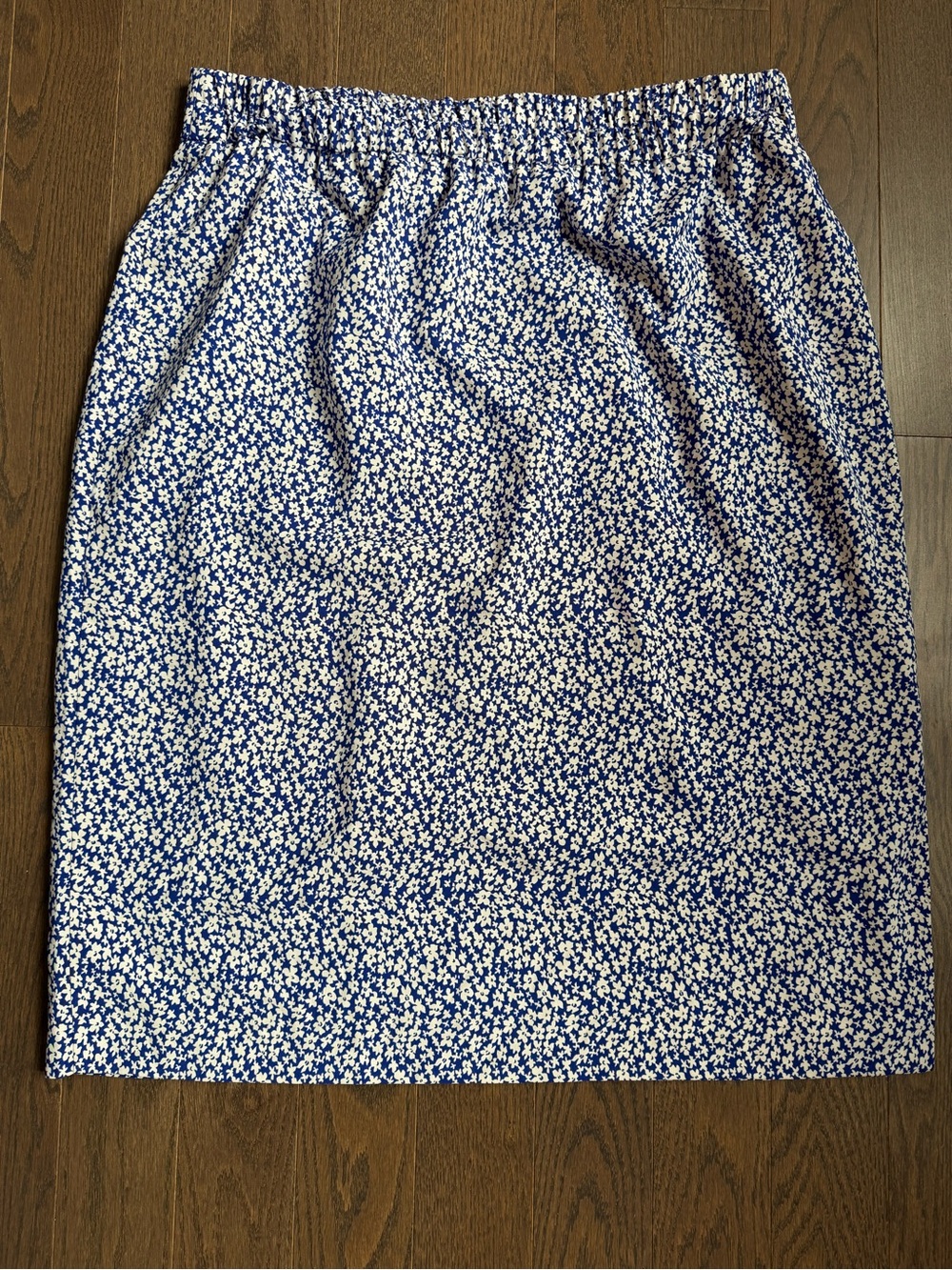 J. Crew Blue and White Ditsy Floral Midi Skirt
